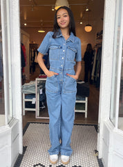 Ada Coveralls in Light Vintage Blue