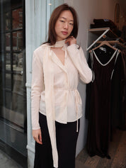 Zola Scarf Blouse in Bisque