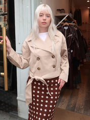 Shasta Cropped Trench in Beige