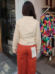 Kotor Zip Moto Jacket in Beige