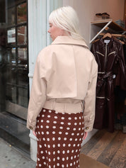 Shasta Cropped Trench in Beige