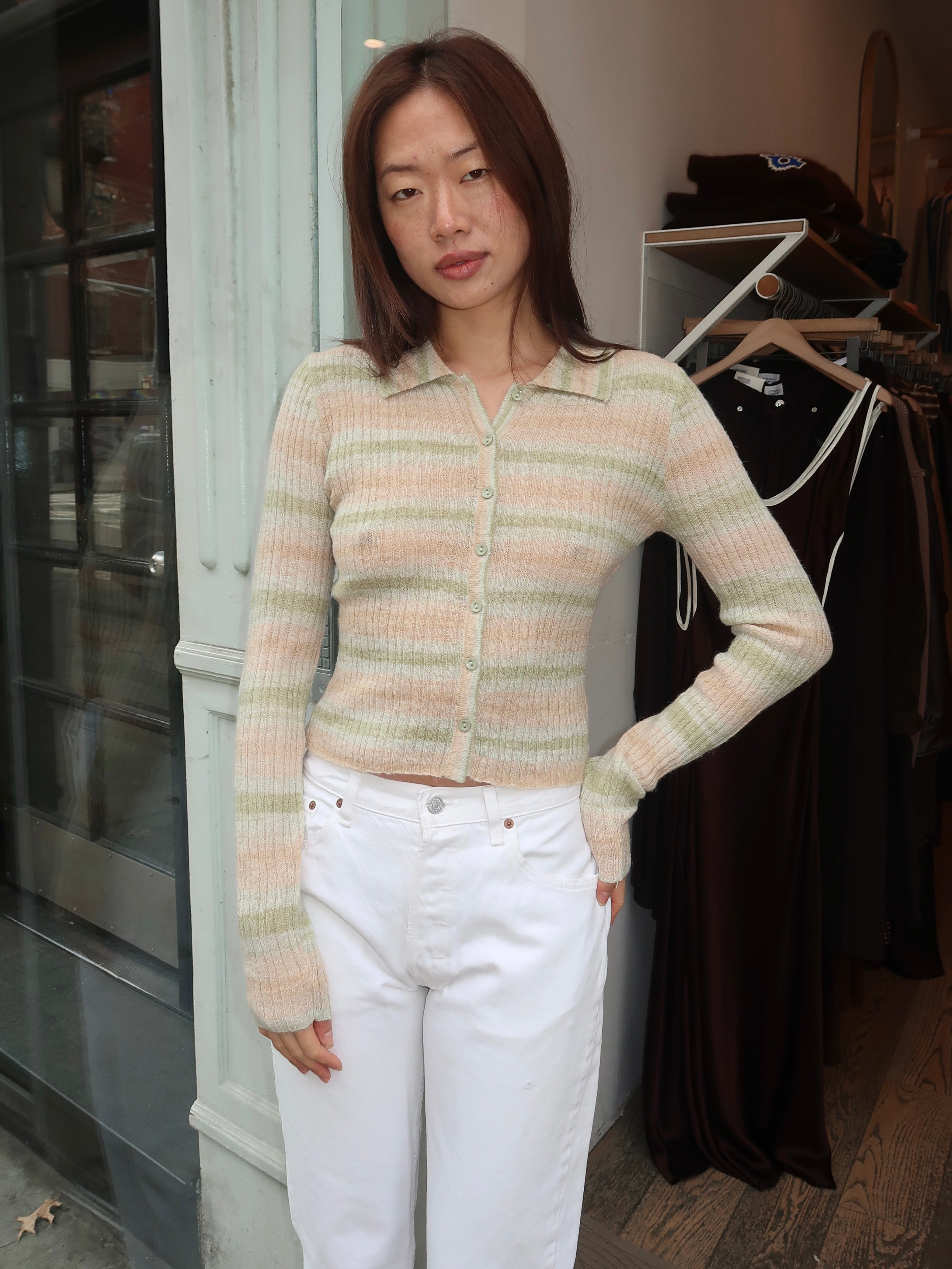 Bailey Cardi Top in Green Multi