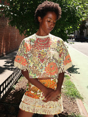 Lana Cropped Tee in Multi