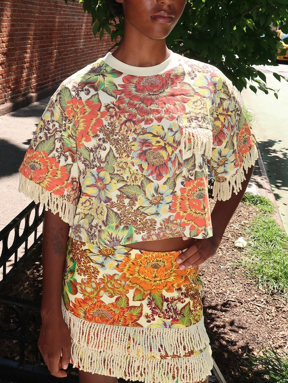 Lana Cropped Tee in Multi