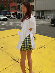 Syd Poplin Short in Peridot/Ebony Gingham