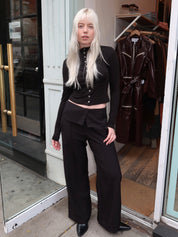 Rumi Folded Waist Trouser in Black