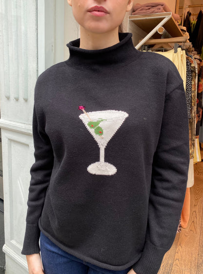 Martini Mockneck Sweater in Black