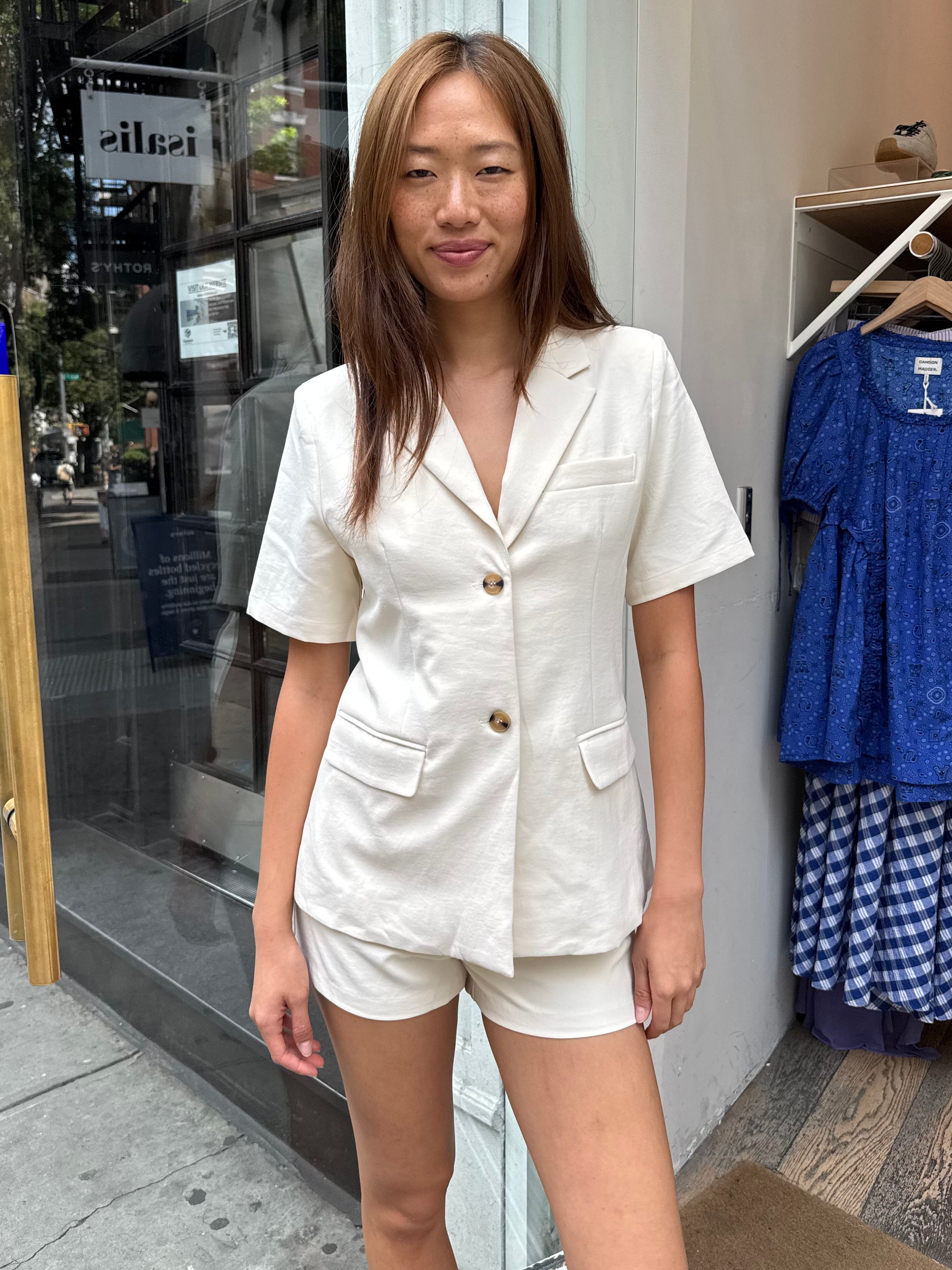 Alemeda Blazer + Short Set in Cream