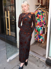 Edina Long Sleeve Dress in Amber