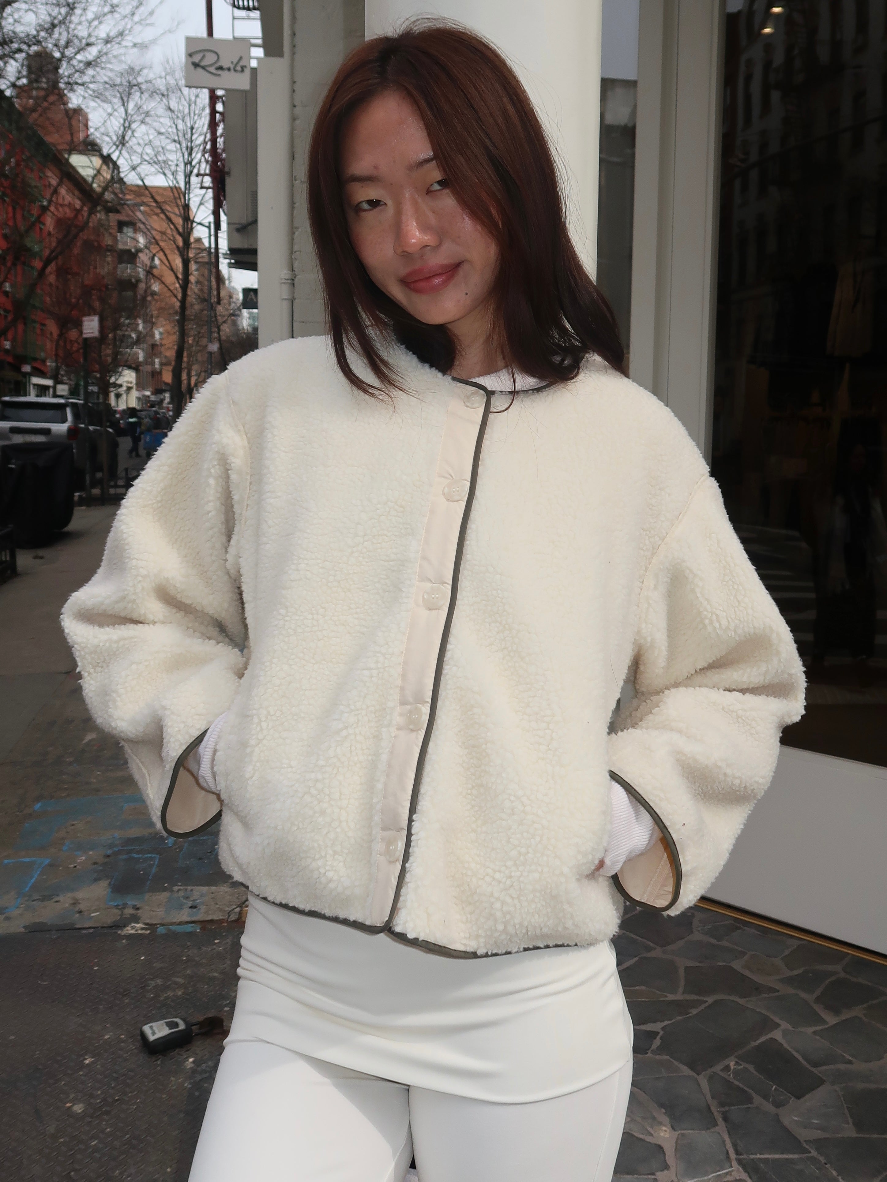 Cocoon Liner Jacket in Vintage White