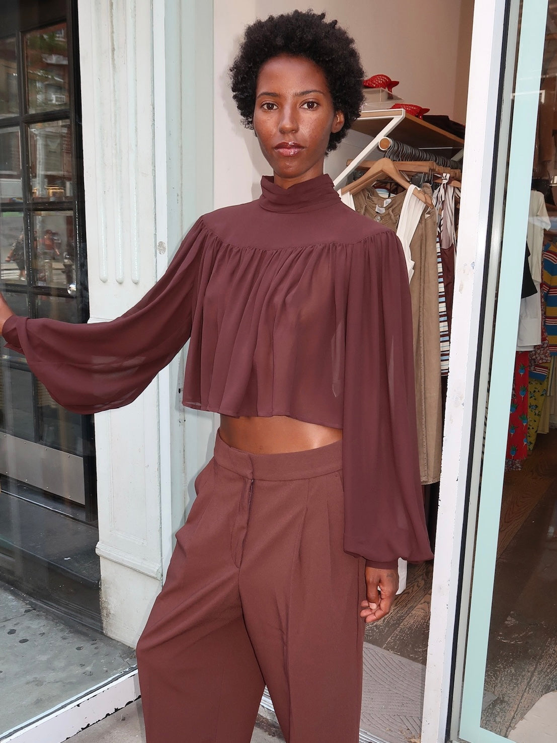 Aerin Top in Chocolate