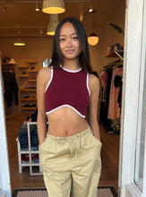 Load image into Gallery viewer, Chantria Cropped Tank in Crimson White
