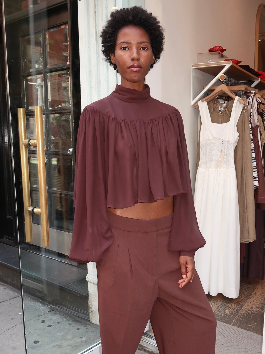 Aerin Top in Chocolate