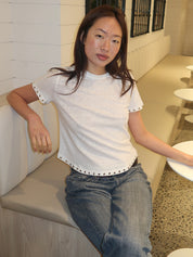 Zach Top in Stud Trim White
