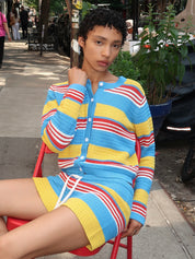 Tammy Cardigan in Blue Multistripe
