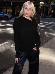 Breanna Scarf Blouse in Black