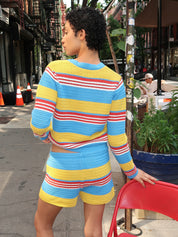 Tammy Cardigan in Blue Multistripe