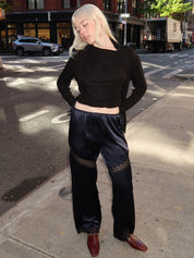 Cata Lace Pant in Blue