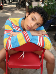 Tammy Cardigan in Blue Multistripe