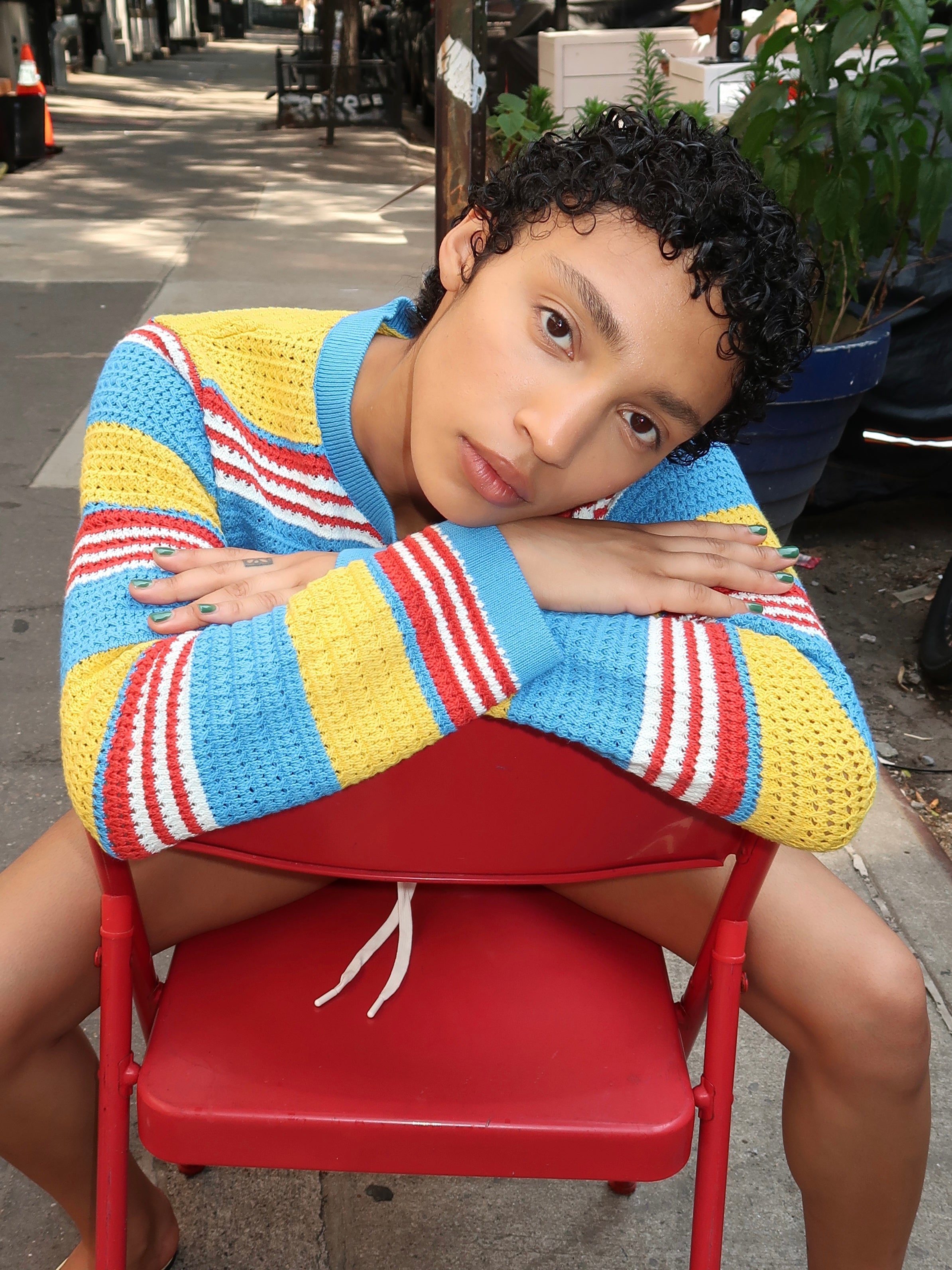 Tammy Cardigan in Blue Multistripe