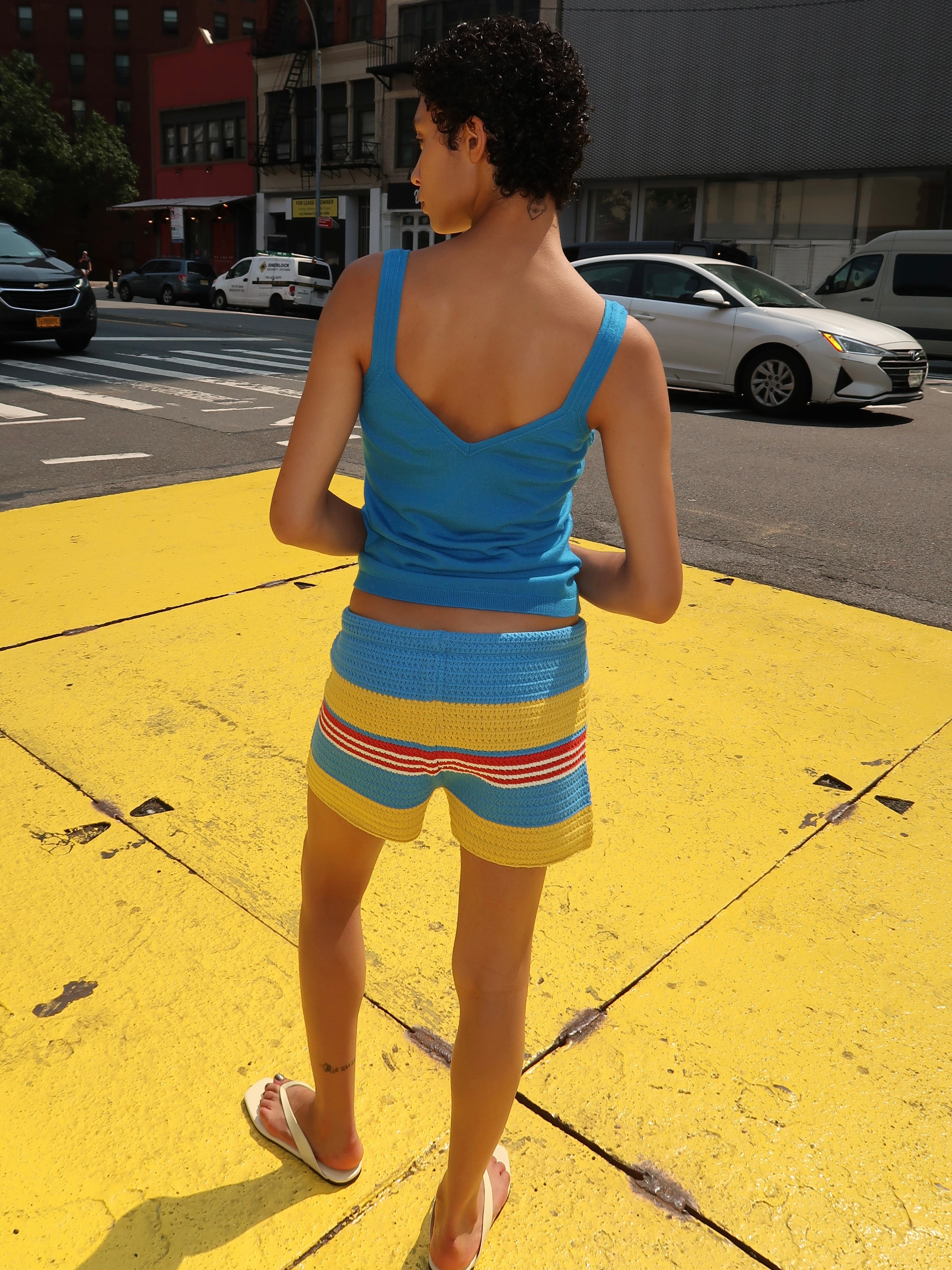 Tammy Short in Blue Multistripe