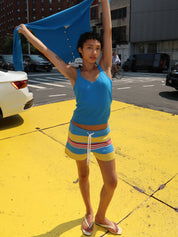 Tammy Short in Blue Multistripe
