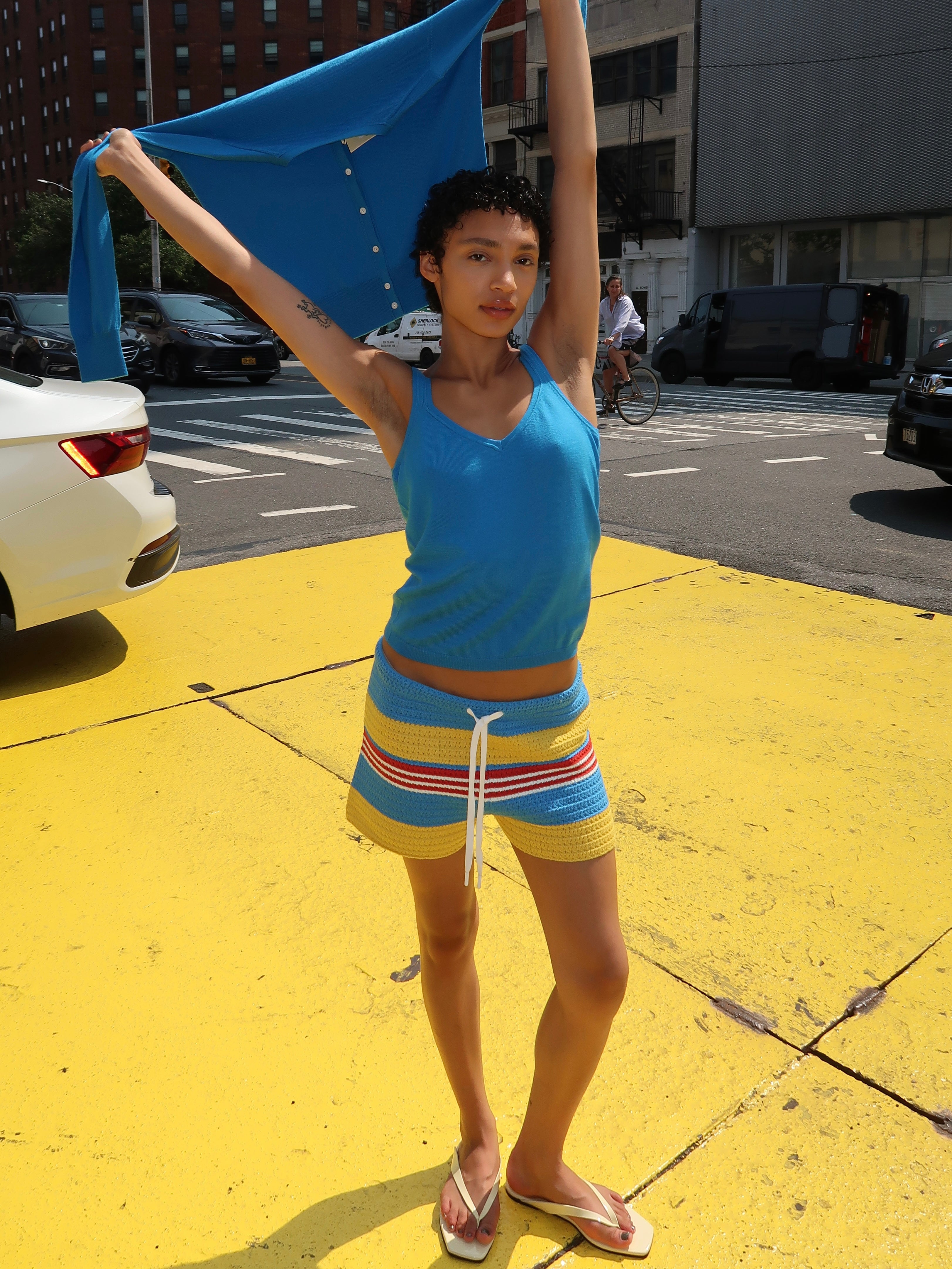 Tammy Short in Blue Multistripe