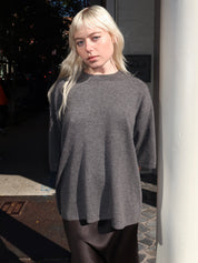 Como Oversized Tee in Grey Melange