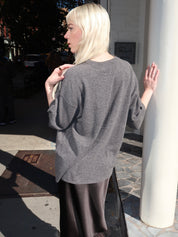Como Oversized Tee in Grey Melange