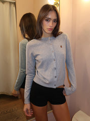 June Relaxed Cardigan in Heather Grey