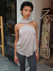 Virginia Top in Black White Stripe