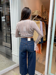 Fine Pleat Knit Shirt in Silver
