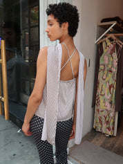 Virginia Top in Black White Stripe