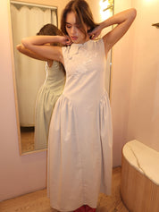 Naomi Linen Dress in Beige Melange