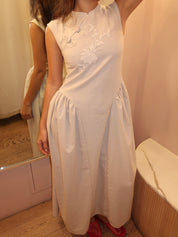 Naomi Linen Dress in Beige Melange