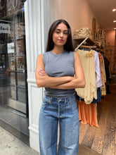 Load image into Gallery viewer, Organic Cotton Cut Out Tank in Diesel Grey
