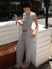 Betty Knit Pants in H.Grey Blue
