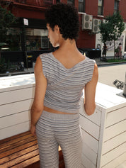 Tony Asym Top in H.Grey Blue