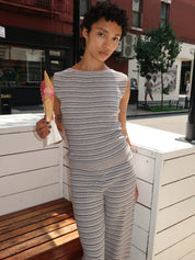 Tony Asym Top in H.Grey Blue