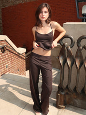 Ingrid Pant in Choc Pinstripe
