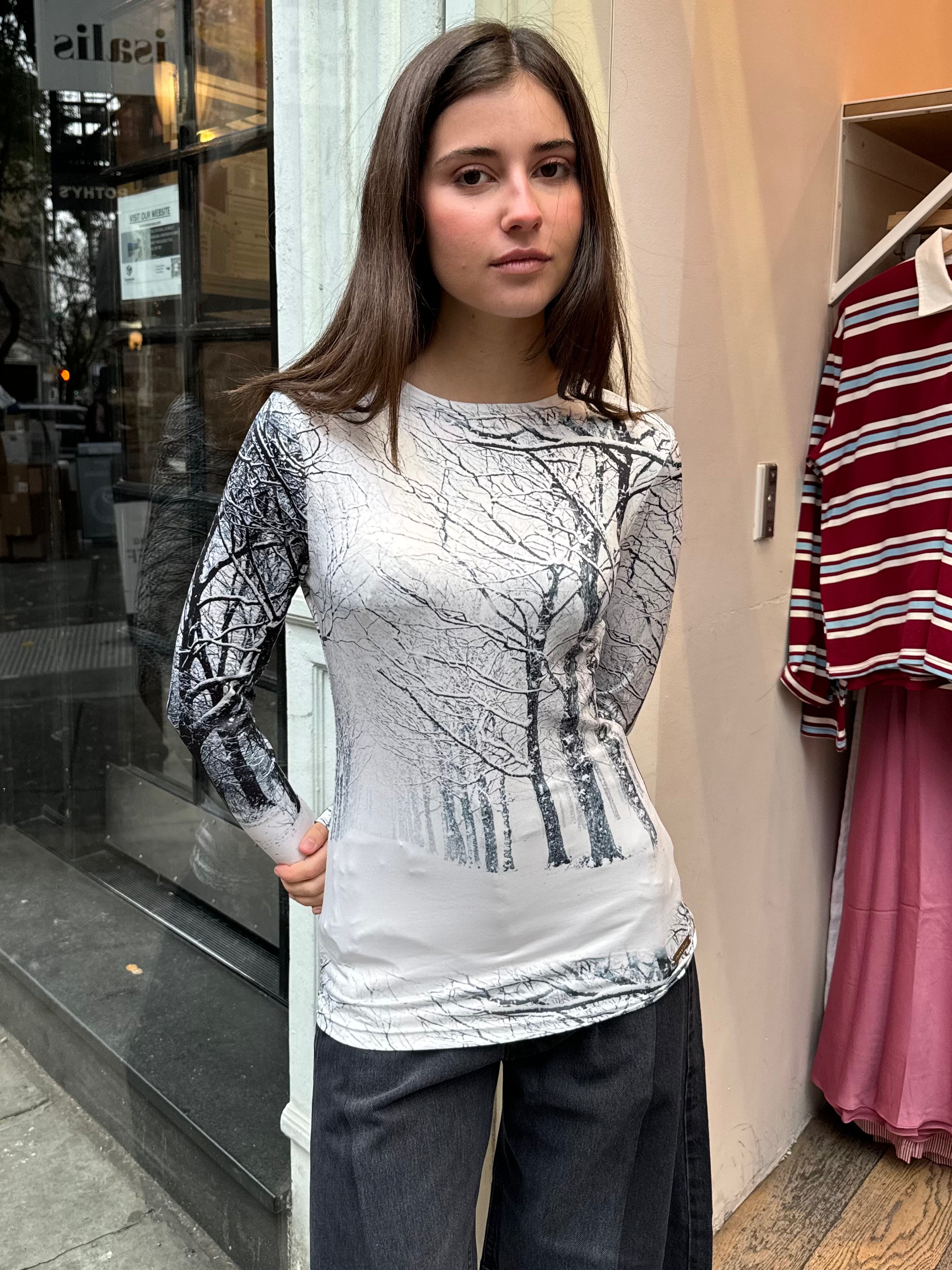 Out of Town Second Skin Top in Grey Fade