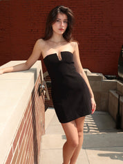 Rafi Strapless Mini Dress in Black