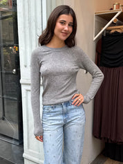 Juno Featherweight Sweater in Heather Charcoal