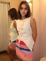 Ileana Linen Blouse in Ivory