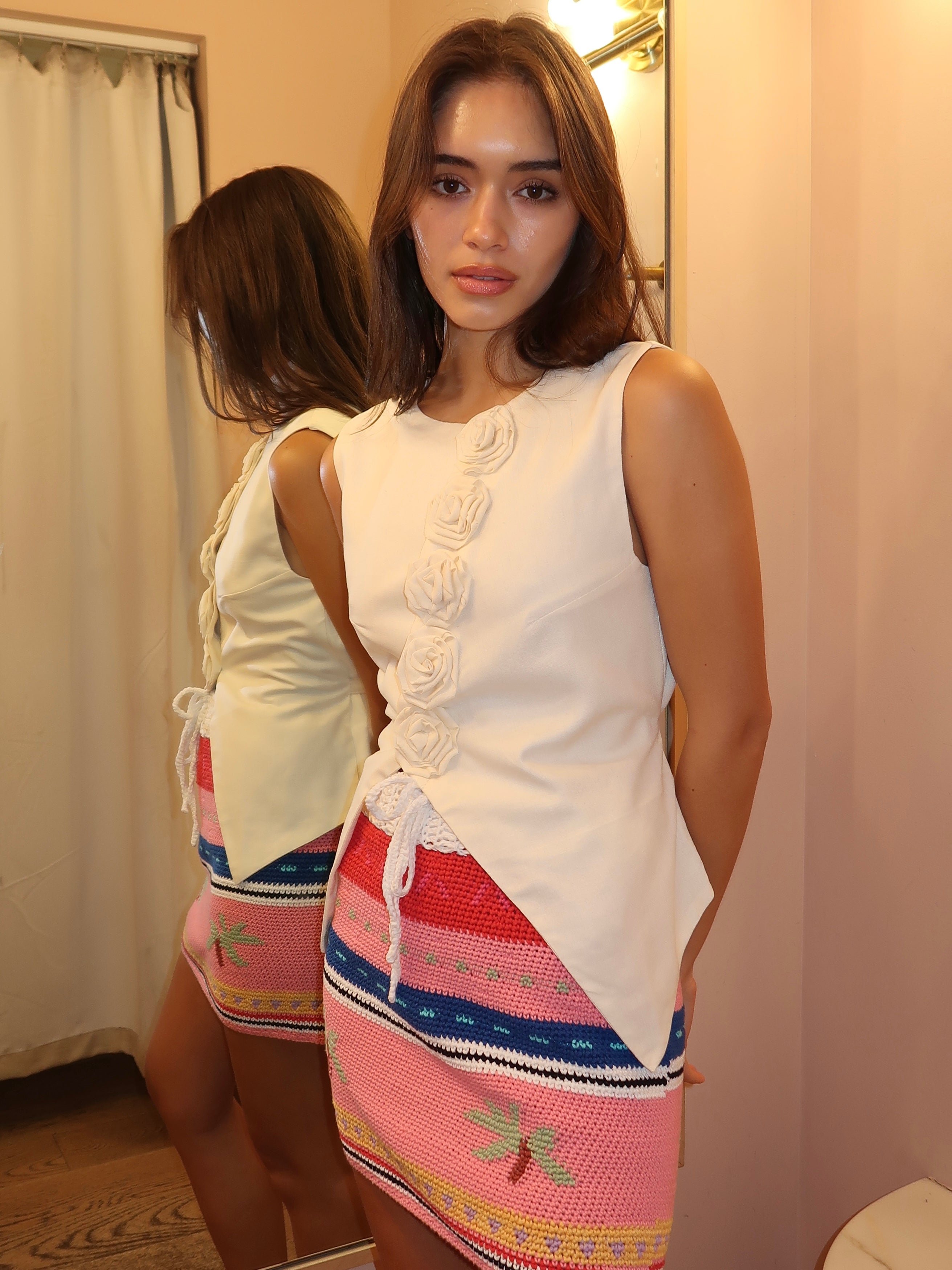 Ileana Linen Blouse in Ivory