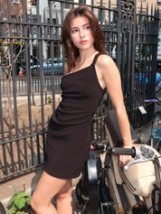 Ariven Asym Mini Dress in Black