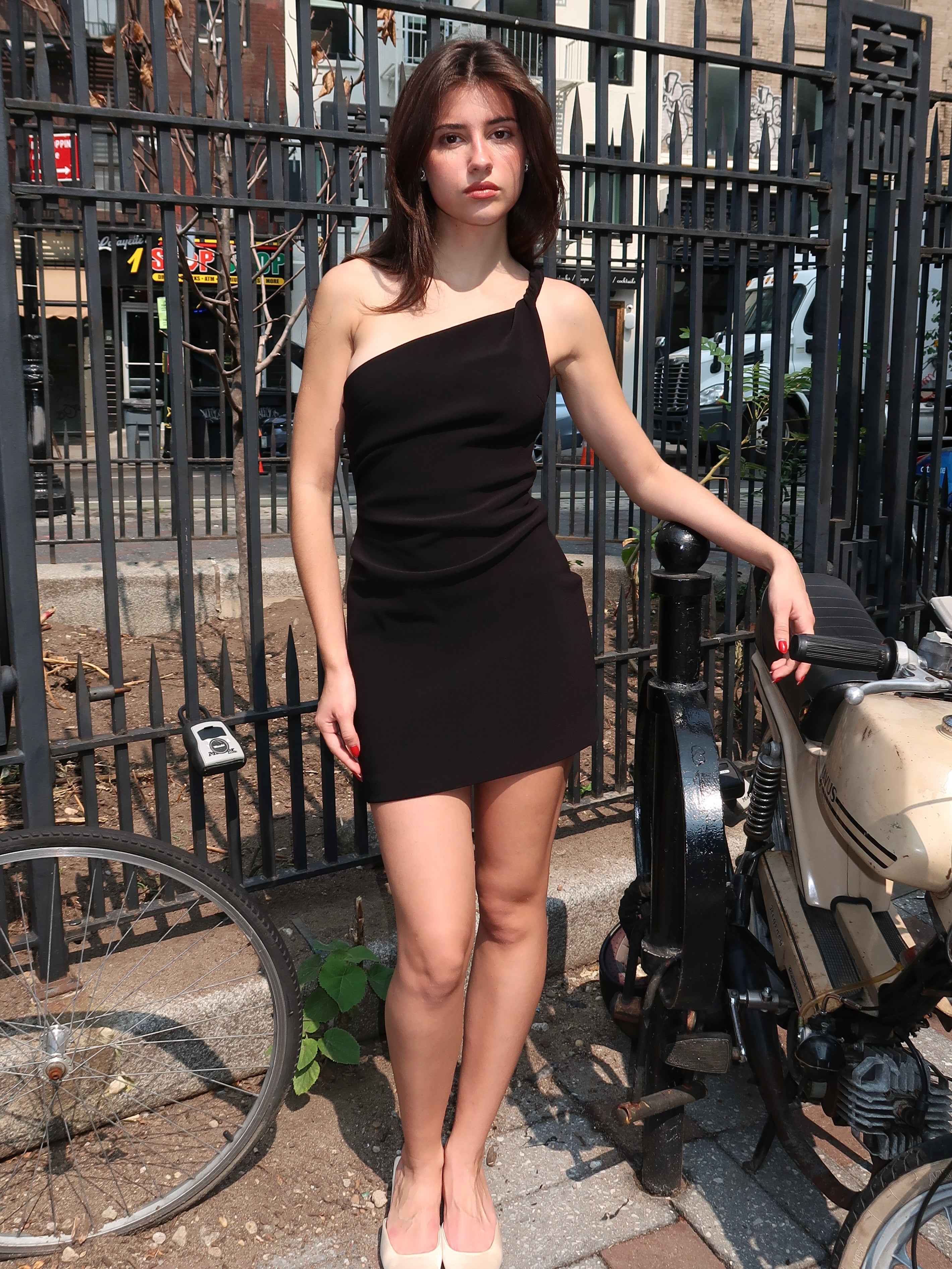 Ariven Asym Mini Dress in Black