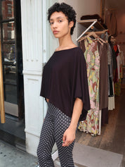 Luciana Poncho Top in Black