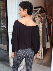 Luciana Poncho Top in Black