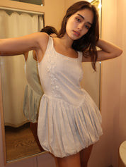 Abby Linen Dress in Beige Melange
